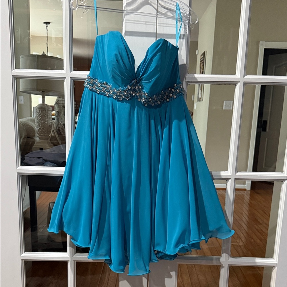 Night Moves Teal Prom Dress